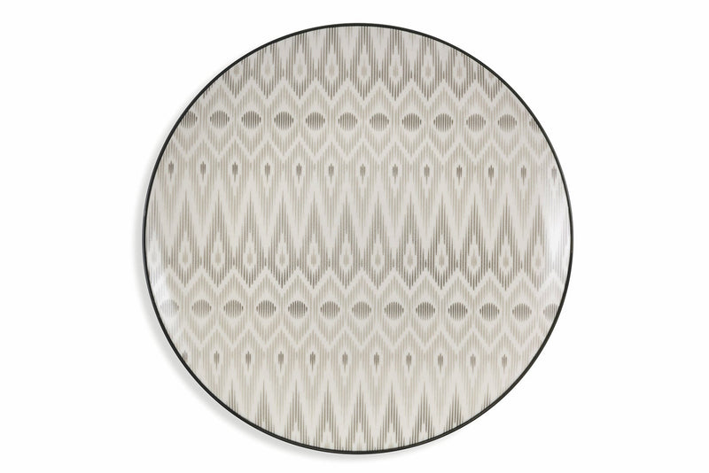 Servizio Piatti 18 Pezzi in Gres Villa d'Este Home Tivoli Confusion Bianco e Grigio