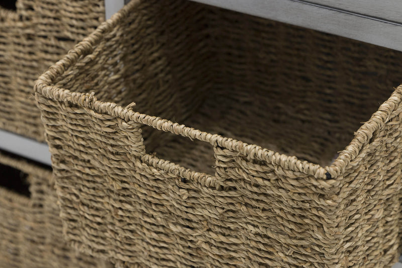 Mobile 2 Cassetti 4 Ceste 73,5x32x78 cm in Legno Soriani Grigio Anticato