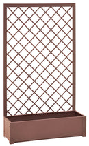 Fioriera con Traliccio con Cornice Verdemax 90x32x150 cm in Metallo Corten      