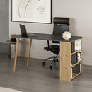 Scrivania 120x60x74 cm Pina 120 con libreria laterale noce antracite