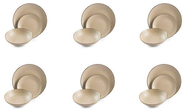 online Servizio Piatti 18 Pezzi in Gres Villa d'Este Cala Dorada Crema