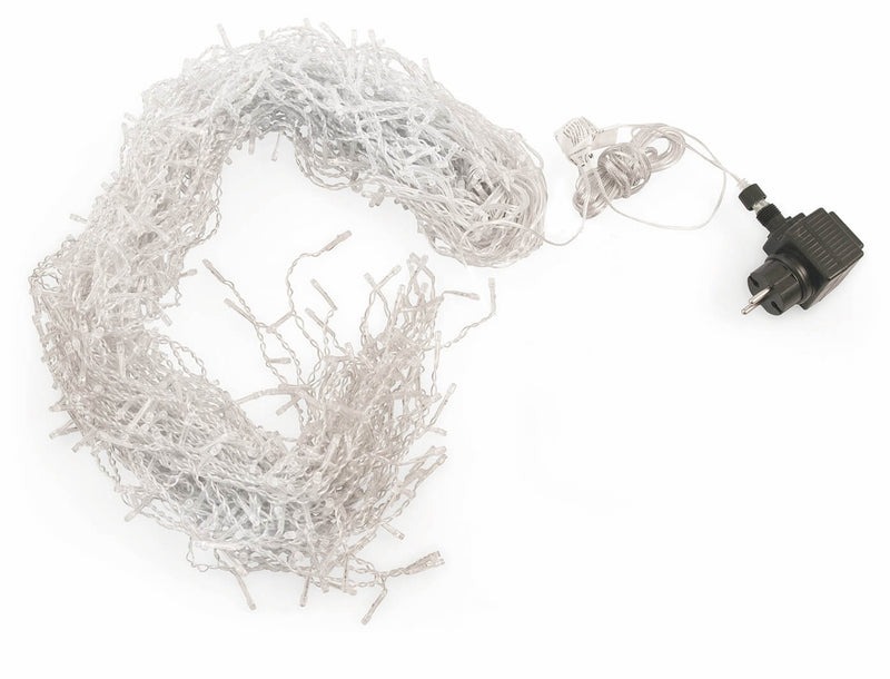 Tenda Luminosa Natalizia 600 LED 0,9x4m Bianca da Esterno-Interno Soriani 230V