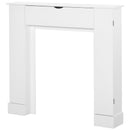 Cornice per Camino 107x18x100 cm in Legno MDF Bianco