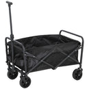Carrello da Giardino 62L Pieghevole con Maniglia Regolabile, in Metallo e Tessuto Oxford, 76x48x86 cm, Nero      