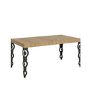 Tavolo Allungabile 130-390x90x77 cm Karamay Premium Quercia Natura Telaio Antracite 