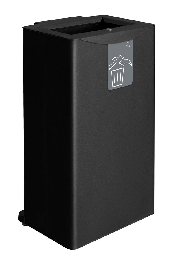 sconto Pattumiera Raccolta Rifiuti 44,5x35xh70 cm in Acciaio Apertura Frontale Nero