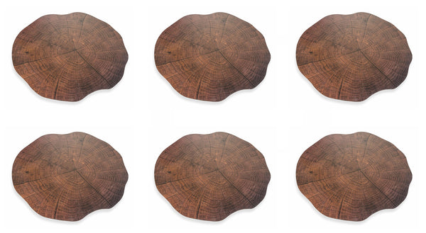 acquista Set 12 Tovagliette Ø38 cm in Plastica Villa d'Este Home Tivoli Tronco Marrone