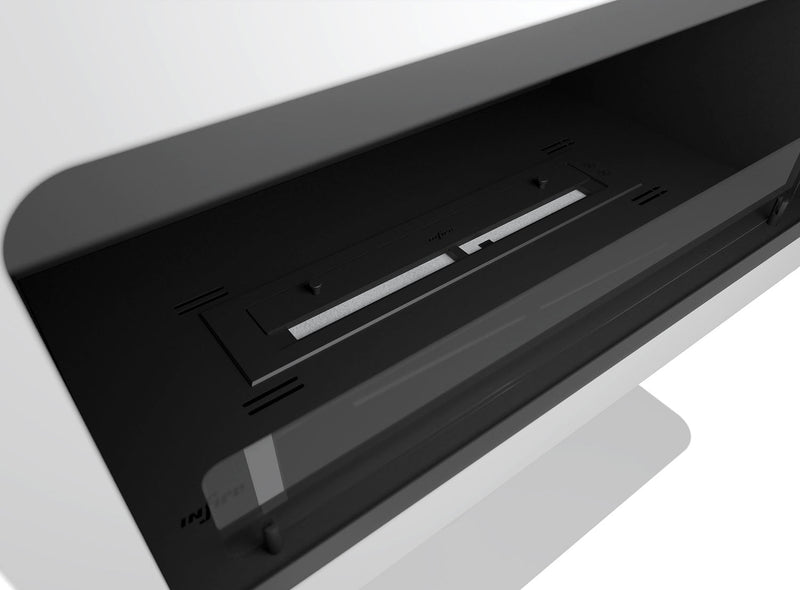 Camino a Bioetanolo da Pavimento 82x44 cm Inecco Bianco con Vetro