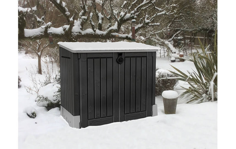 Armadio Porta Attrezzi da Giardino 130x110x74 cm in Resina Keter Store It Out Midi Nero