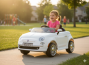 Macchina Elettrica per Bambini 12V con Licenza Fiat 500 Bianca