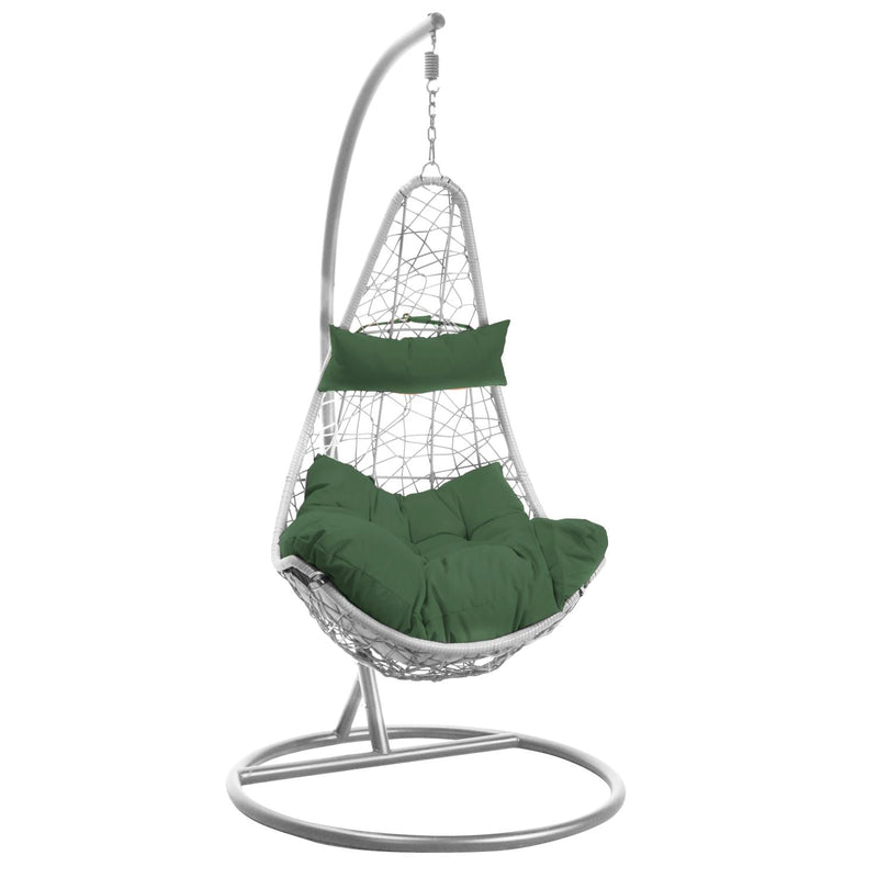 Dondolo Pensile da Giardino 82x65xh124 cm con Cuscini Rialto Bianco
