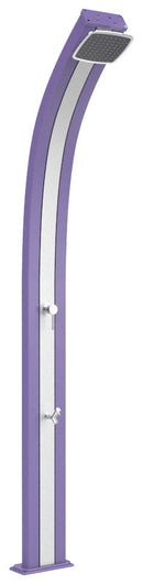 Doccia Solare da Esterno Giardino 30L Miscelatore e Lavapiedi Arkema Spring Fascia Inox Viola