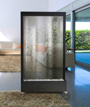 Cascata a Finestra Verticale 120x36xH200 cm in Acciao e Vetro Nera