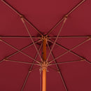 Ombrellone da Giardino Ø2,57 m Palo Ø38 mm in Legno e Poliestere Rosso
