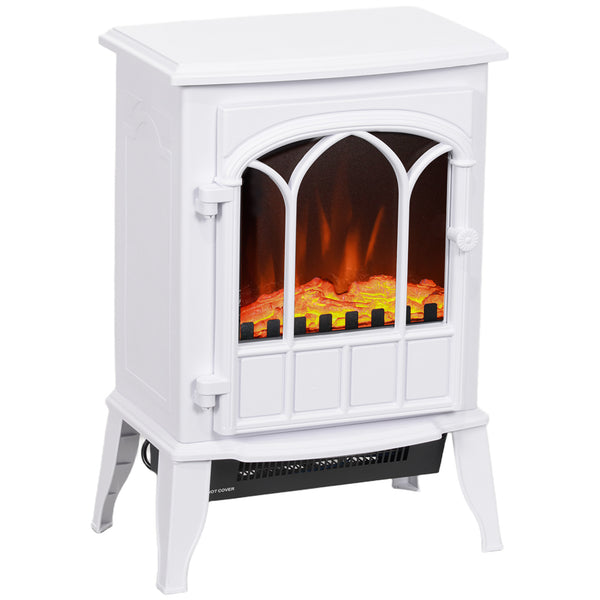 prezzo Camino Elettrico da Terra 1000W-2000W con Effetto Fiamma Regolabile 39x23x56,5 cm Bianco