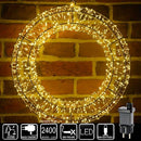 Ghirlanda Natalizia 3D in Metallo con 2400 Luci LED Diametro 70 cm da Appendere