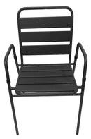 Set Tavolo Quadrato e 4 Sedie in Acciaio Krystin Antracite 