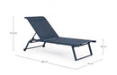 Set 2 Lettini Prendisole da Giardino 70x182x91,5h cm con Ruote Taylor Navy 