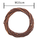 Set 6 Coroncine Naturale di Rattan Larghezza 25 cm