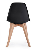 Set 4 Sedie 51,5x46,5x86 cm in Plastica Nero
