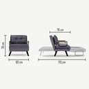 Poltrona letto pieghevole 60x78x78 cm Sando grigio