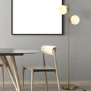 Lampada da Terra Ø28x165 cm Paralumi a Sfera con Attacco E27 Struttura in Metallo Oro  