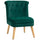 Poltrona da Soggiorno e Camera 60x66x79 cm Trapuntata a Bottoni in Velluto Verde