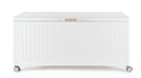 Baule Contenitore da Esterno 164,8x72x70h cm Apertura Facile e Ruote in Alluminio Ocean M Bianco 