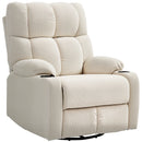 Poltrona Relax Reclinabile 135° 88x96x108 cm con Portabicchieri e Poggiapiedi in Tessuto Effetto Lino Beige  