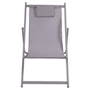 Sdraio Pieghevole Lido con Poggiatesta 94x60x92-81 cm in Poliestere e PVC Grigio Chiaro      