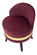 Sedia Mini Paris Bordeaux Ø45x62 cm Legno Spugna e Velluto Sintetico Bordeaux e Nero e Oro