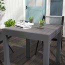 Tavolo da Giardino Allungabile per 4-6 Persone 81/162x80x75 cm in Alluminio con Piano a Doghe Grigio