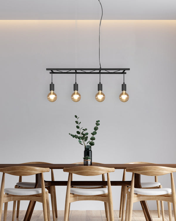 Lampada a Sospensione da Interno E27 in Metallo Nero sconto