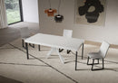Consolle Allungabile 90-300x40x77 cm Saki Premium Bianco Frassino Gambe Bianche 