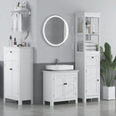 Mobile da Bagno 60x30x102,5 cm con 2 Ante e Cassetto Salvaspazio con Ripiani Regolabili in Legno Bianco      