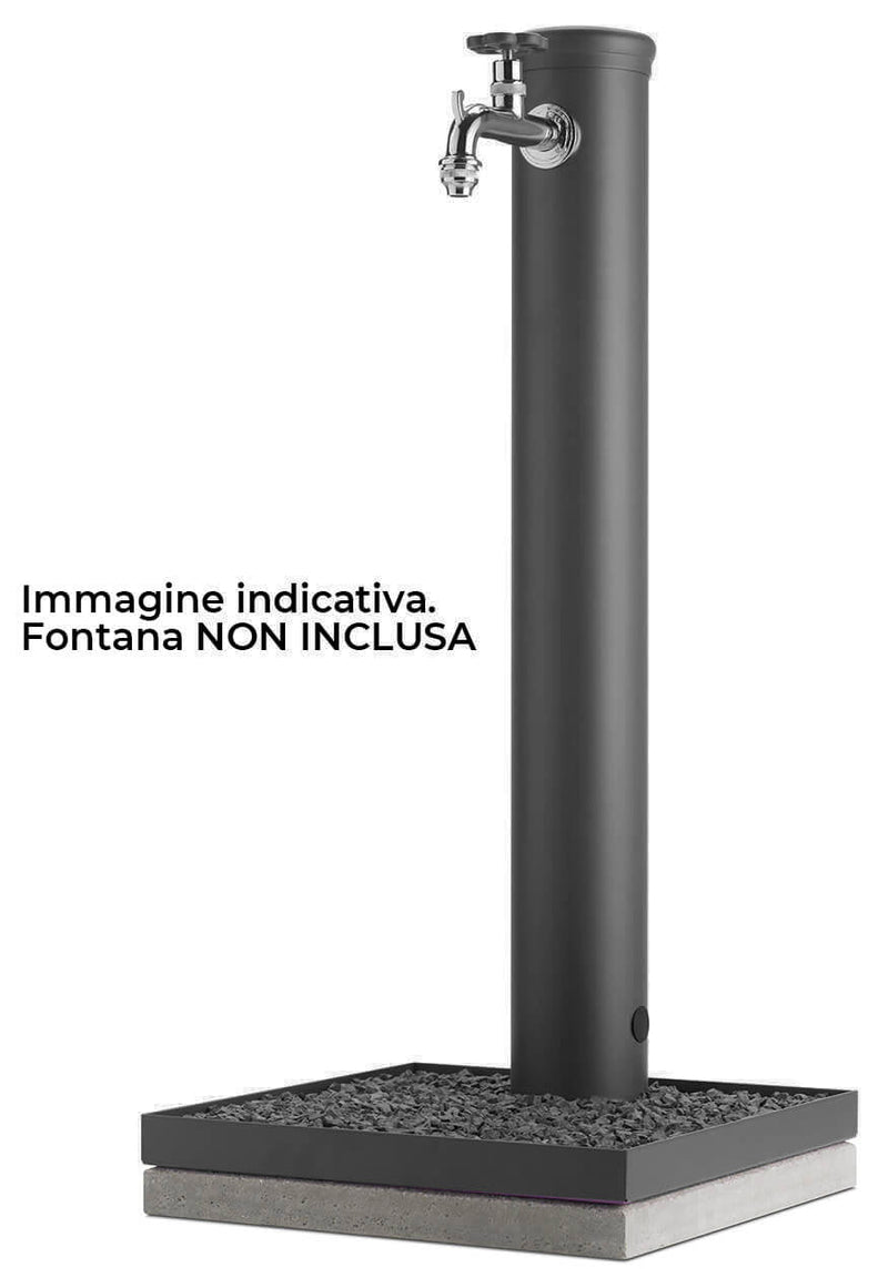 Base Portaciottolo per Fontane 40x40x8 cm in Metallo con Base in Cemento Belfer 42/BSE/10 Ciclamino