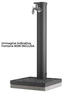 Base Portaciottolo per Fontane 40x40x8 cm in Metallo con Base in Cemento Belfer 42/BSE/10 Rosso