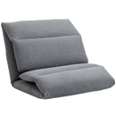 Poltrona da Terra 71x72x60 cm Schienale Reclinabile in Tessuto Grigio Scuro