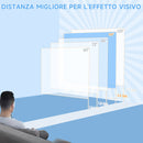 Telo per Proiettore 99"" Rapporto 1:1 189x7x182 cm Fissaggio a Muro e Soffitto per Casa e Ufficio Bianco