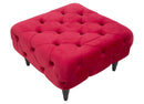 Puff Brigitte Bordeaux 74x74x43 cm Poliestere e MDF e Spugna Bordeaux