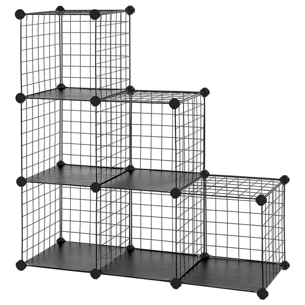 Libreria Modulare in Rete Metallica 24 Pezzi Componibili a Cubo sconto