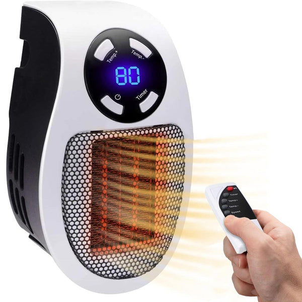 online Termoventilatore Mini Stufa Scaldabagno Elettrico con Telecomando da Parete 2 Velocità Bianco e Nero
