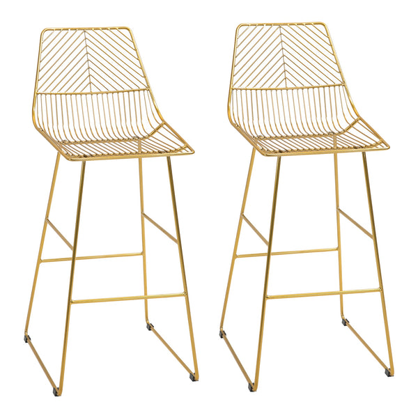 Set 2 Sgabelli Alti da Bar 53x56x110 cm in Metallo Oro acquista