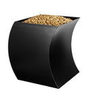 Porta Pellet Curvo 43x63x45 cm in Ferro Verniciato Grigio Martellato