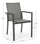 Set 4 Sedie da Giardino 56,2x60x88h cm con Braccioli Konnor Antracite