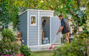 Casetta da Giardino Porta Attrezzi 183,5x111x200,5 cmin Resina Effetto Legno Keter Manor Pent 6x4 Grigia