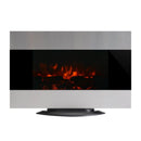 Camino Elettrico da Parete o Terra Effetto Fiamma 1000W/2000W Inox e Nero 