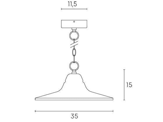 Lampada a Sospensione da Esterno E27 in Metallo Sovil Nero