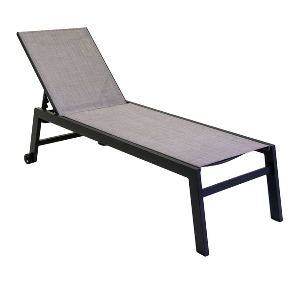 Lettino Prendisole da Giardino 203,5x70xh42,5 cm in Alluminio e Textilene Altamura Antracite sconto