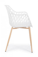 Set 4 Sedie 58x54x85,5 cm in Plastica Bianco